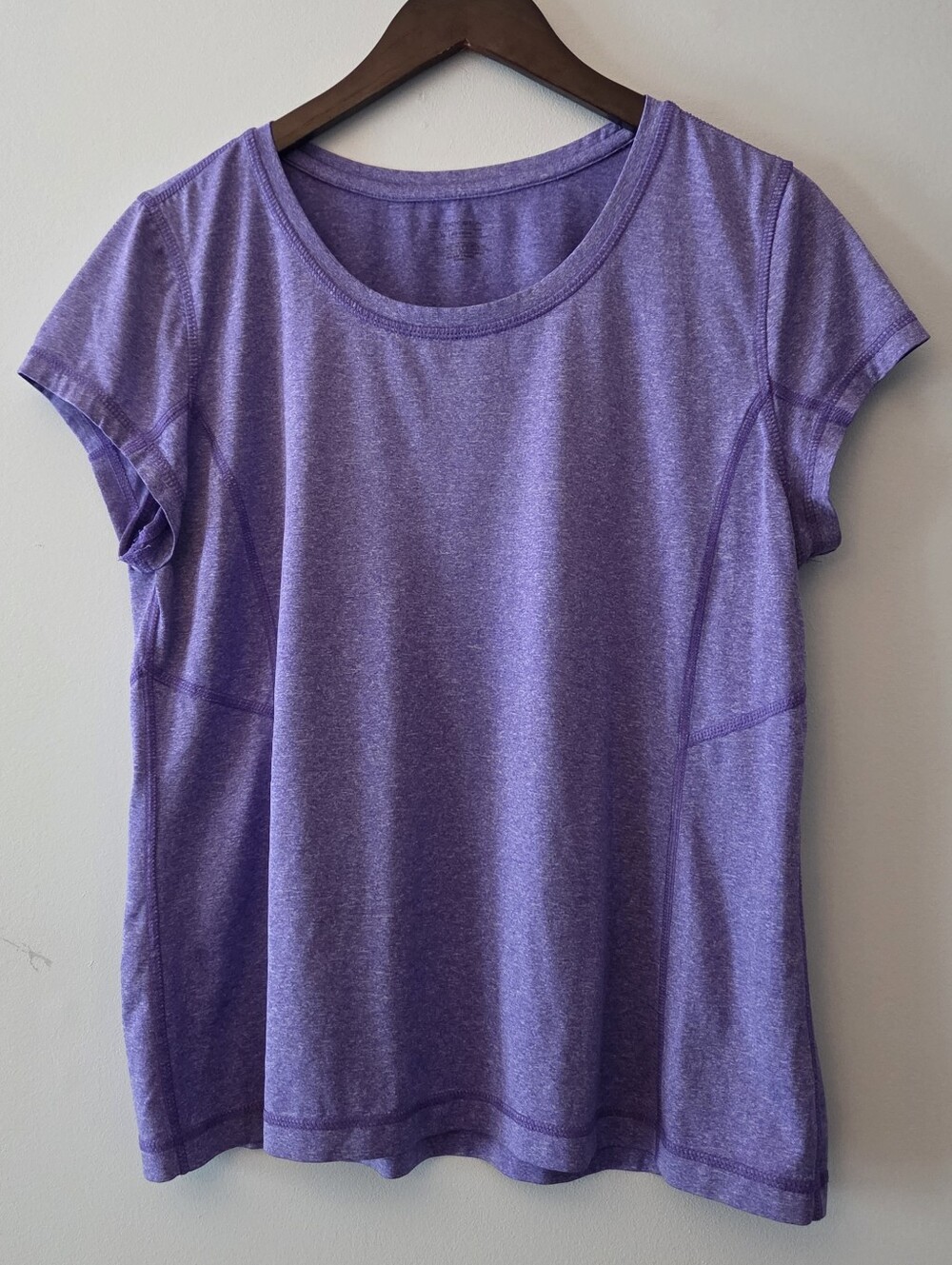 Tek Gear Women's Purple Heathered Activewear Short-Sleeve Shirt
Size M